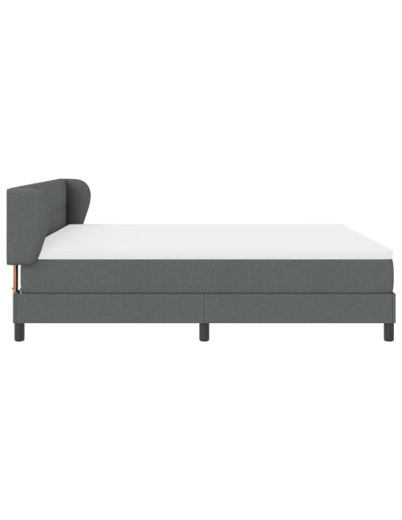 Letto a Rete con Materasso Grigio Scuro 180x200 cm in Tessuto