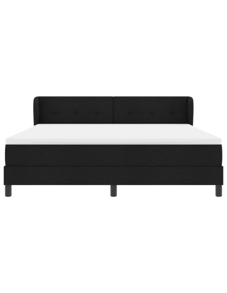 Letto Box Spring con Materasso Nero 180x200 cm Tessuto