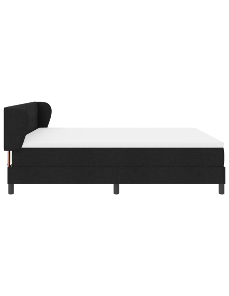 Letto Box Spring con Materasso Nero 180x200 cm Tessuto