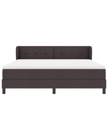 Letto a box con materasso Marrone Scuro 180x200 cm Tessuto