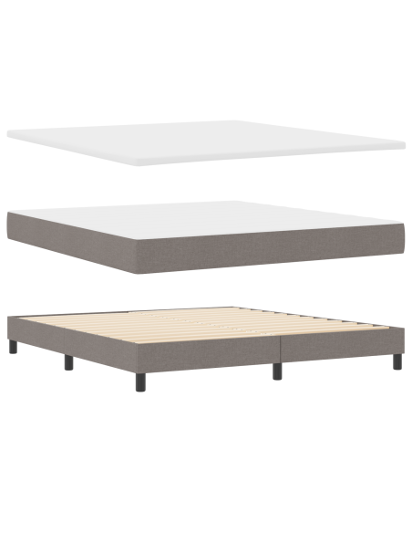 Letto a Molle con Materasso Grigio Chiaro 80x200 cm Tessuto Set di 5