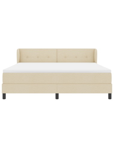 Letto a molle con materasso Crema 180 x 200 cm Tessuto