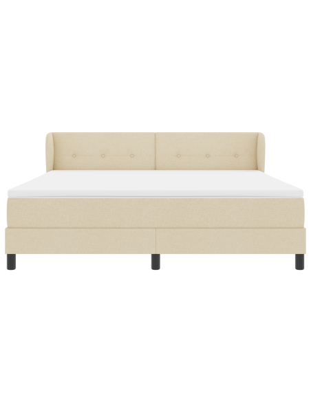 Letto a molle con materasso Crema 180 x 200 cm Tessuto