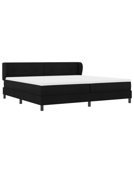 Letto a box con materasso Nero 200x200 cm Tessuto