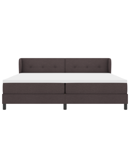 Letto Box Spring con Materasso Marrone Scuro 200x200 cm Tessuto