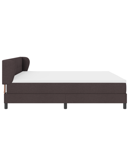 Letto Box Spring con Materasso Marrone Scuro 200x200 cm Tessuto