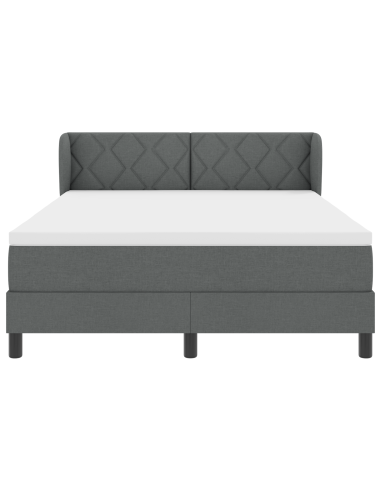 Letto a molle con materasso Grigio scuro 140 x 200 cm Tessuto