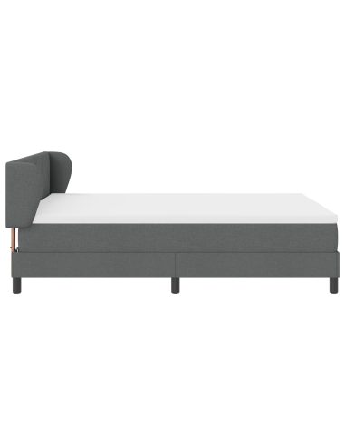 Letto a molle con materasso Grigio scuro 140 x 200 cm Tessuto