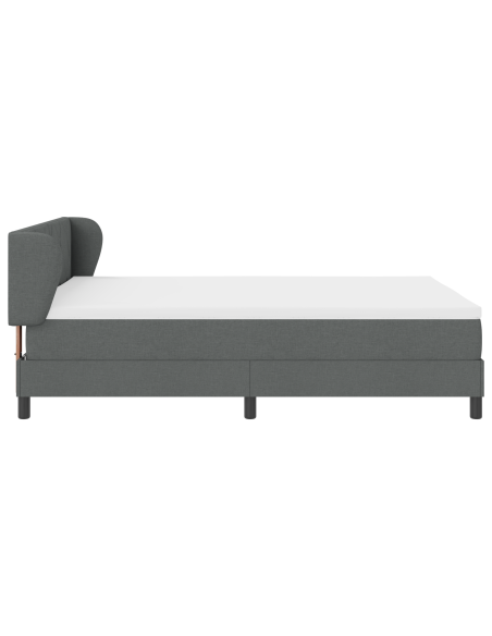 letto box spring  con materasso grigio scuro 140x200 cm in tessuto