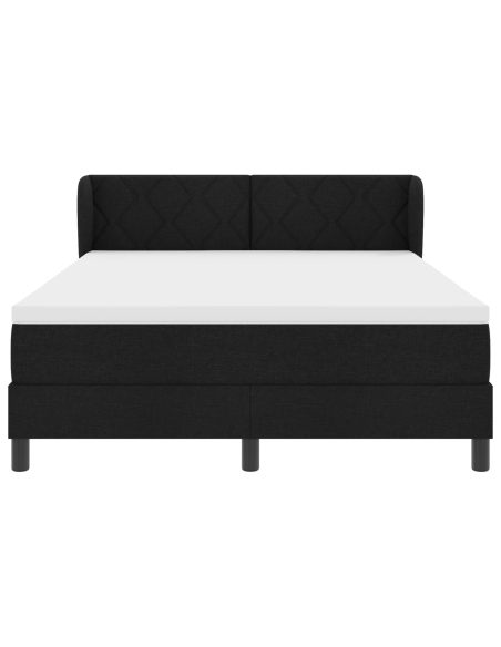 Letto a Molle con Materasso Nero 140x200 cm Tessuto