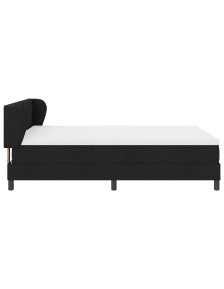 Letto a Molle con Materasso Nero 140x200 cm Tessuto