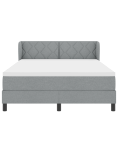 Letto a molle con materasso Grigio chiaro 160 x 200 cm Tessuto 2