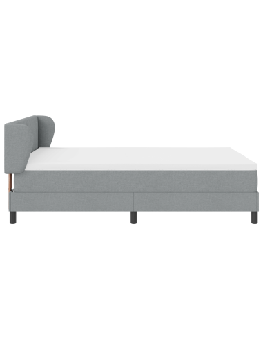 Letto a molle con materasso Grigio chiaro 160 x 200 cm Tessuto