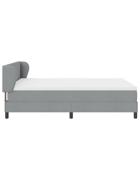 Letto Box Spring con Materasso Grigio Chiaro 160x200 cm Tessuto