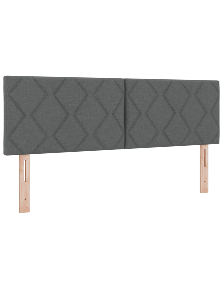 Letto a Doghe con Materasso Grigio Scuro 160x200 cm Tessuto