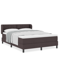 Letto a molle con materasso Marrone Scuro 160 x 200 cm Tessuto 2