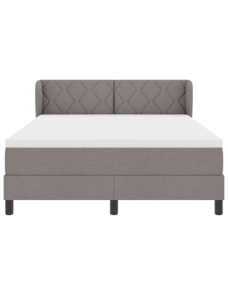 Letto Box Spring con Materasso Tortora 160x200 cm Tessuto