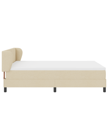Letto a Box con Materasso Crema 160x200 cm Tessuto