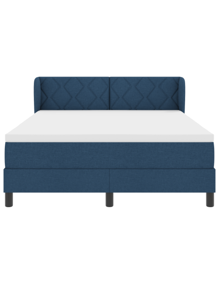 Letto a Rete con Materasso Blu 160x200 cm Tessuto