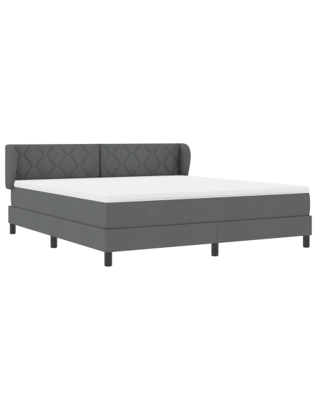 Letto a Rete con Materasso  Grigio Scuro 180x200 cm in Tessuto
