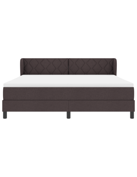 Letto a Molla con Materasso Marrone Scuro 180x200 cm Tessuto