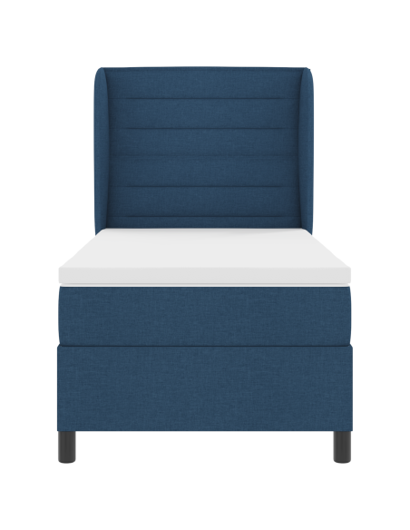 Letto Box Spring con Materasso Blu 80x200 cm Tessuto