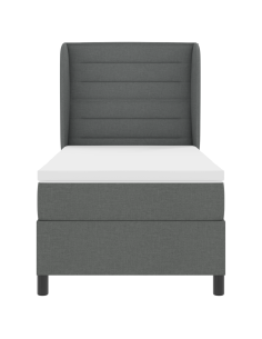 Letto a molle con materasso Grigio scuro 90 x 200 cm Tessuto 2