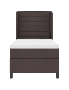 Letto a molle con materasso Marrone scuro 90 x 200 cm Tessuto 2