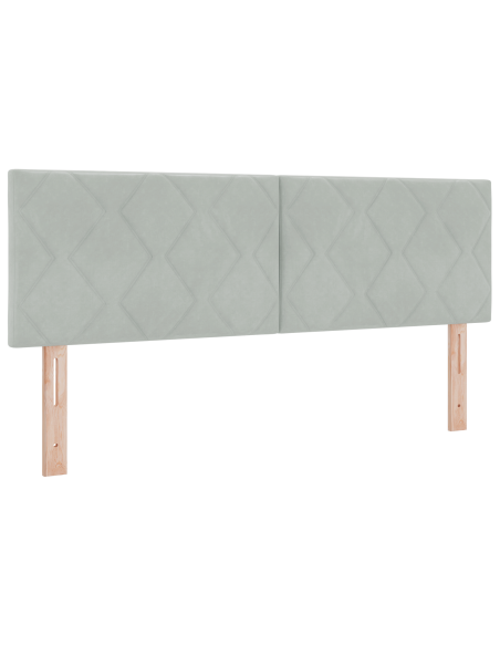 Letto Box Spring con Materasso Grigio Chiaro 160x200 cm Velluto