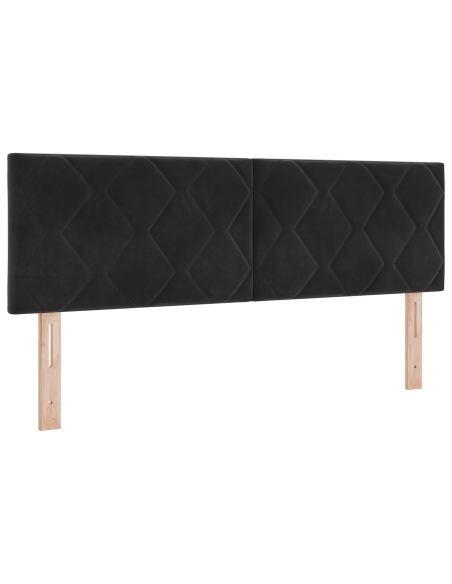 Letto a Rete  con Materasso Nero 160x200 cm in Velluto
