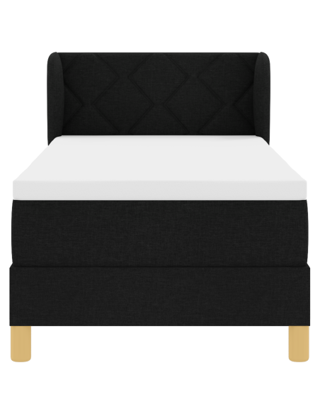 Letto con Materasso Box Spring Nero 80x200 cm Tessuto