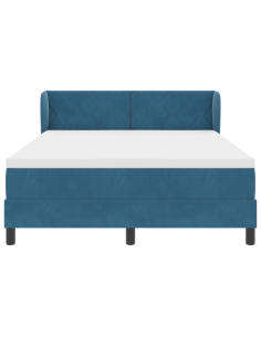 Letto a molle con materasso Blu scuro 160 x 200 cm Velluto 2