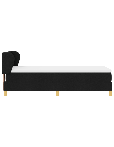 Letto con Materasso Box Spring Nero 80x200 cm Tessuto