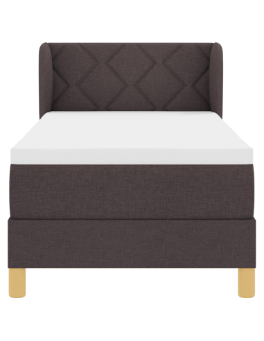 Letto a molle con materasso Marrone Scuro 80 x 200 cm Tessuto