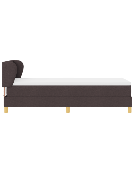 Letto con Box Spring e Materasso - Marrone Scuro, 80x200 cm, Tessuto