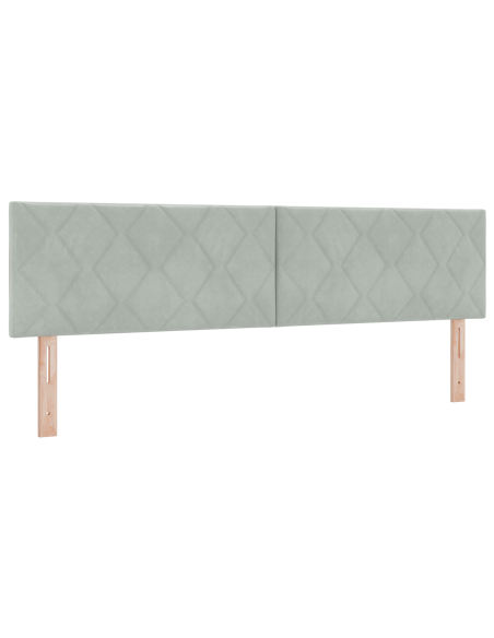 Letto Box Spring  con Materasso Grigio Chiaro 180x200 cm in Velluto
