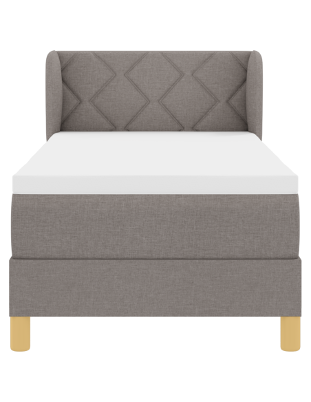 Letto Box Spring  con Materasso Tortora 80x200 cm in Tessuto