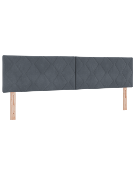 Letto Box Spring con Materasso Grigio Scuro 180x200 cm in Velluto