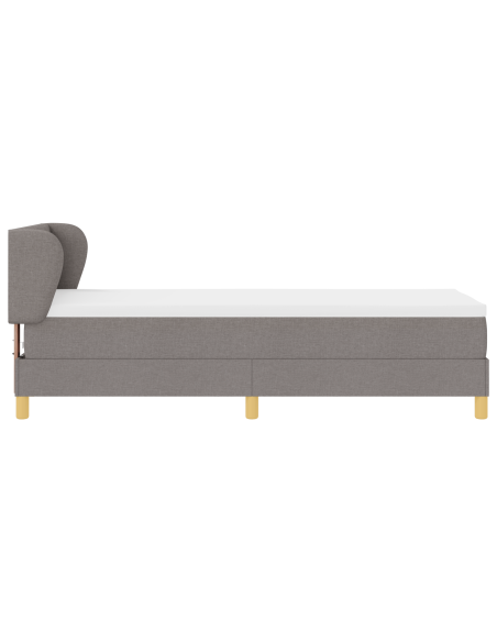 Letto Box Spring  con Materasso Tortora 80x200 cm in Tessuto