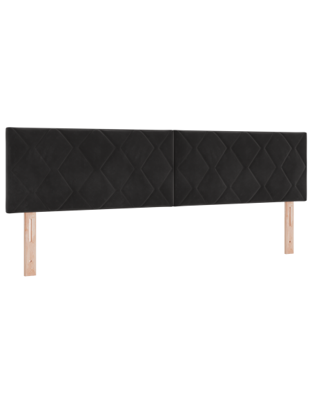 Letto Box Spring  con Materasso Nero 180x200 cm in Velluto