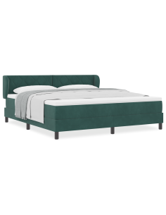Letto a molle con materasso Verde scuro 180 x 200 cm Velluto 2