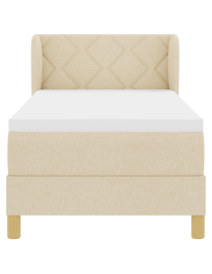 Letto a molle con materasso Crema 80 x 200 cm Tessuto 2