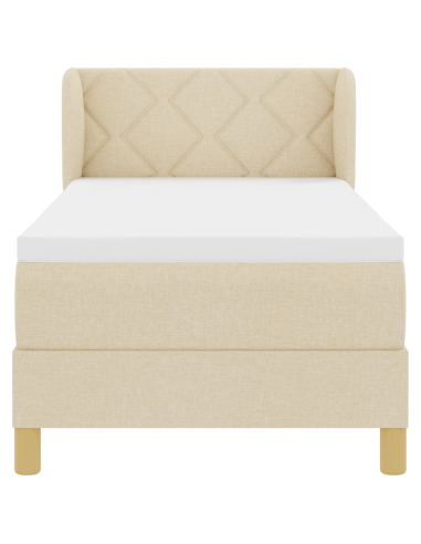 Letto a molle con materasso Crema 80 x 200 cm Tessuto