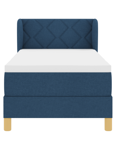 Letto a molle con materasso Blu 80 x 200 cm Tessuto