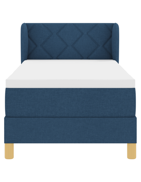 Letto Box Spring con Materasso - Blu - 80x200 cm - Tessuto