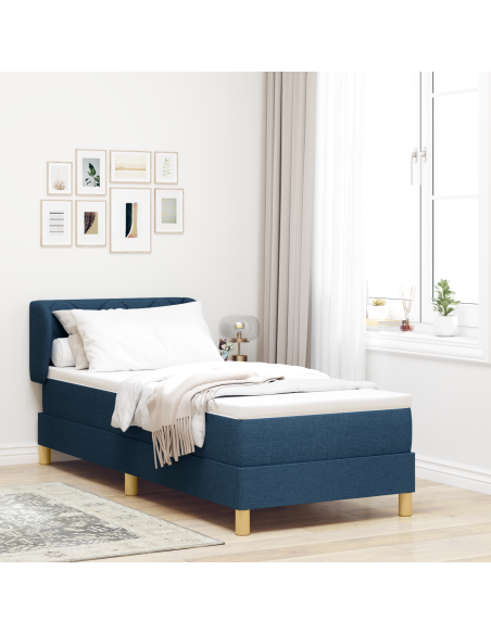 Letto Box Spring con Materasso - Blu - 80x200 cm - Tessuto
