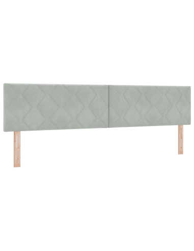 Letto a molle con materasso Grigio chiaro 200 x 200 cm Velluto