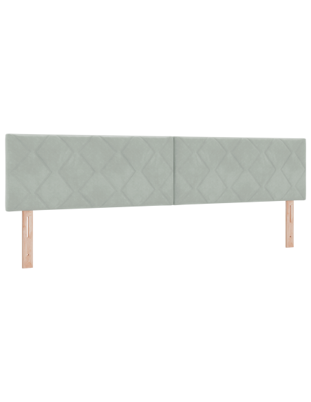 Letto a molle con materasso Grigio chiaro 200 x 200 cm Velluto