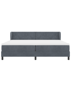 Letto a molle con materasso Grigio scuro 200 x 200 cm Velluto 2