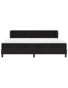 Letto a molle con materasso Nero 200 x 200 cm Velluto 2